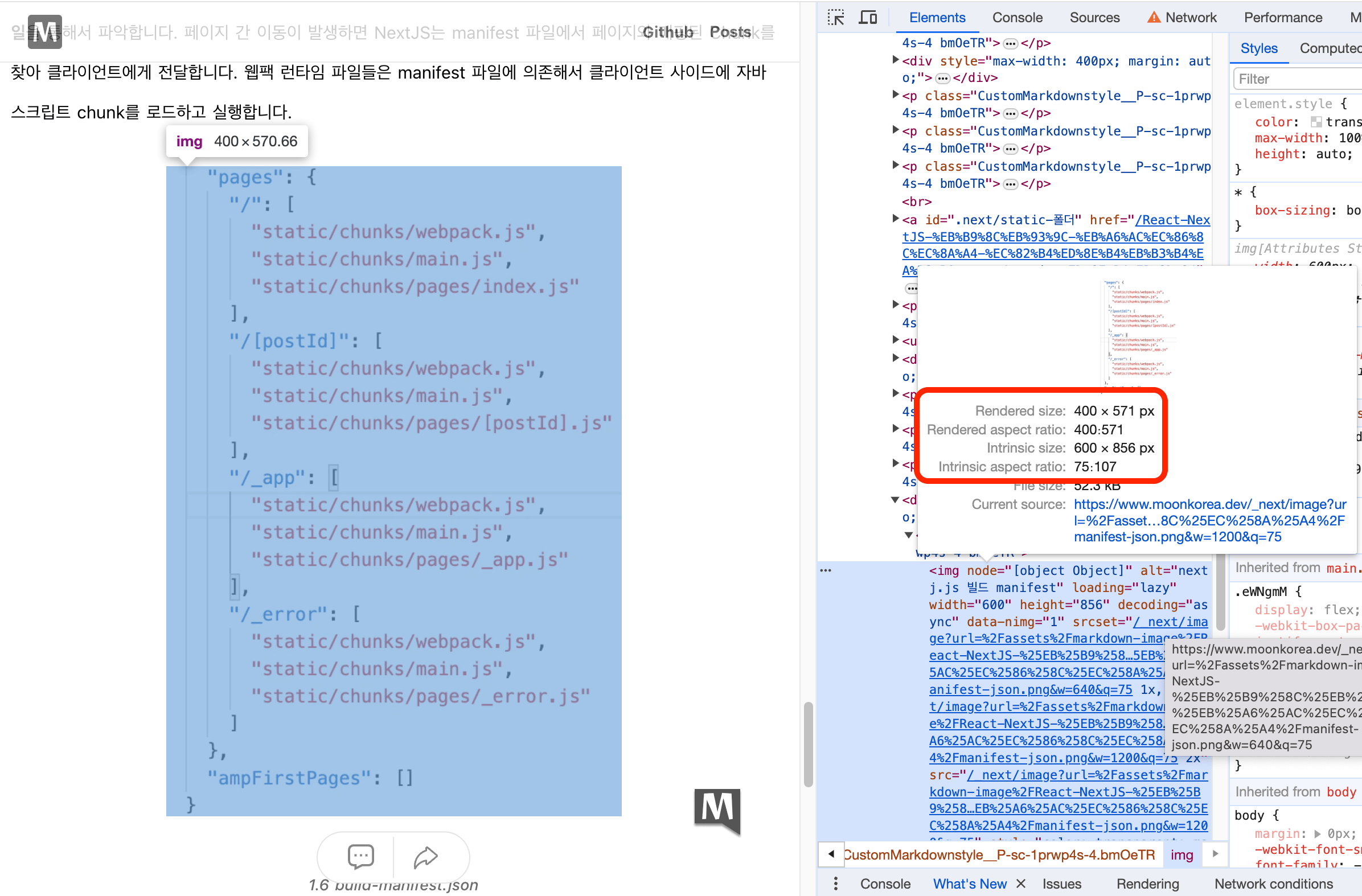 브라우저 이미지 크기